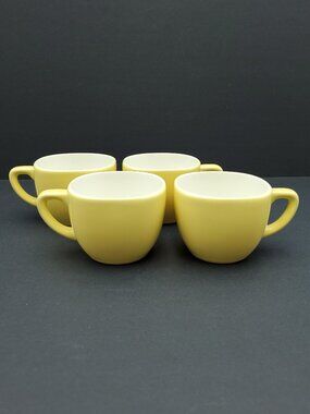 Pagnossin Yellow Teacups Flat Cups Small Coffee Mugs Italian Breakfast Cups